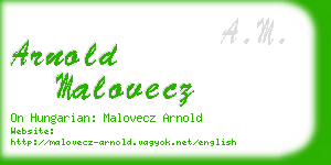 arnold malovecz business card